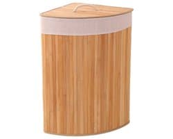 Ceruzo Bamboe Wasmand - Hoek Model - 72L - Vouwbaar - Deksel - 35 x 35 x H 60 cm- Naturel — afbeelding 1