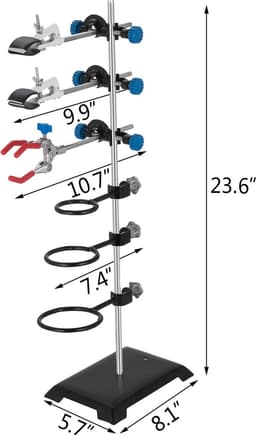EML STORE Laboratorium Ondersteuning Rek - 3 Verschillende clips - Droogrek Voor Laboratorium - Vrijstaand - Scheikunde Set Accessoires — thumbnail 2