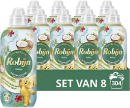 Robijn - Wasverzachter - Kokos - 8 flessen - 304 wasbeurten - Voordeelverpakking — thumbnail 1