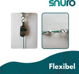 SNURO waslijn kit (20M) - Waslijndraad om zelf te installeren, complete kit - DIY Wasdraad met stalen kern voor binnen en buiten — thumbnail 3