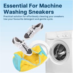 Schoenwaszak voor Wasmachine van MMOBIEL – 2 Stuks Waszakken voor Sneakers met 2 Paar Schoenspanners - Herbruikbare Schoenpoetszak met Rits voor Wasmachine - Schoenwaszak voor Sport, Witte Schoenen — thumbnail 2