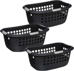 5Five Wasmand extra groot - 3x - antraciet - kunststof - 51 liter - 67 x 47 x 27 cm — thumbnail 1