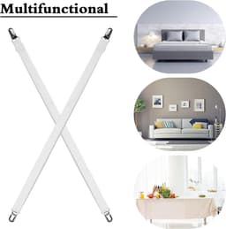 Goodivery ® Verstelbare bedlakenspanners, 12 stuks, elastische bedlakenspanners, lakenspanners met metalen clips, matrasspanners voor laken, matras, strijkplank of bank — thumbnail 3