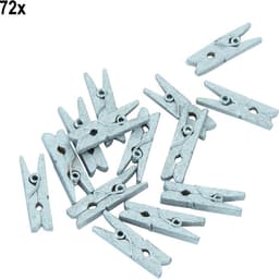 72x Mini Houten Knijpers Zilver — thumbnail 1