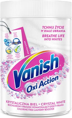 Vanish - Oxi Action - Crystal White - Whitening Booster Poeder - Vlekverwijderaar voor witte was - 625g — thumbnail 1