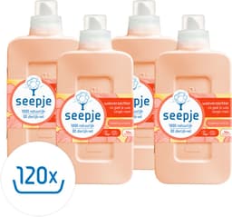 Seepje Wasverzachter Sandelhout en Perzik - 120 wasbeurten - 4 x 750 ml — thumbnail 1