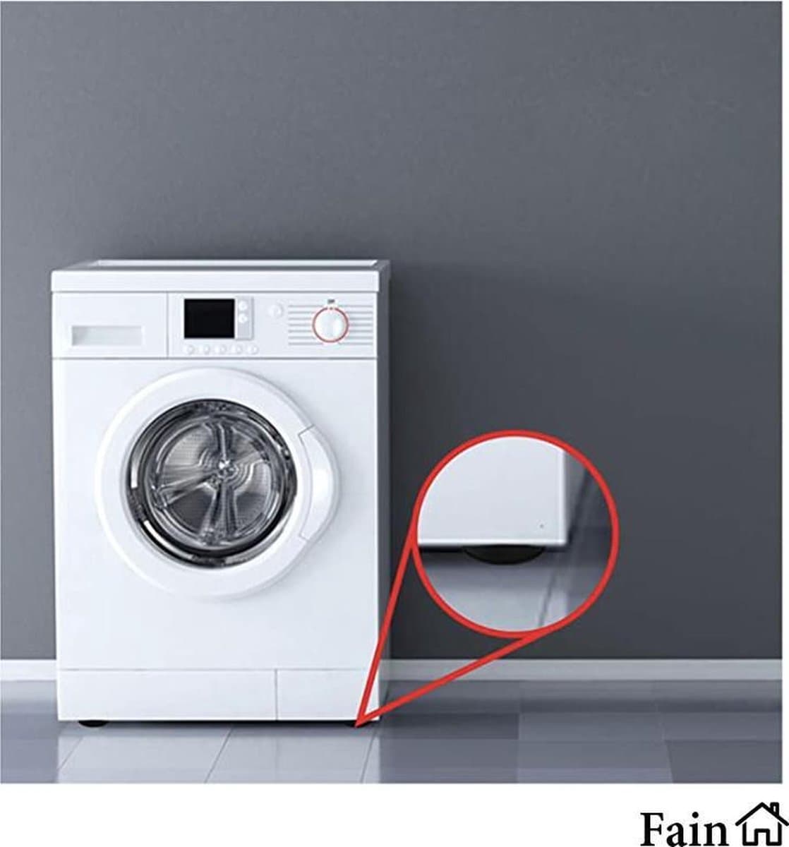 Trillingsdempers wasmachine – Set van 4 stuks – Zwart - Voetjes wasmachine & droger - Wasmachine demper – Anti trillings / vibratie dempers pads – Antislip rubber – Trillingsmat – Antislipmat - Extra dik - Schokdempers wasmachine — afbeelding 1