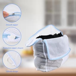 Mesh waszakken - 4 waszakken - wasnet voor wasmachine - wasmachine waszak - honingraat mesh waszak - waszakken voor reizen - delicate was - ondergoed - gordijnen - beddengoed — thumbnail 4