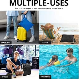 Set van 4 - Grote reiswaszakken - Waterdicht met handvatten - Wasbaar - Geschikt voor op reis - Geschikt voor nat en droog gebruik - Voor zwemkleding, sportkleding, wasgoed, zwembad, studentenkamers, enz. — thumbnail 3
