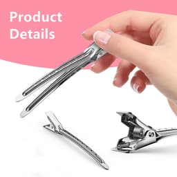 24x Zilveren Krokodillen Haarspeldjes - Alligator Clips voor Knippen, Stylen & Extensions — thumbnail 3