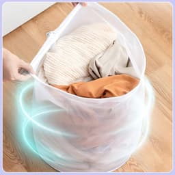 Famanu - Stuks Wasnetten voor Wasmachine, Herbruikbaar Wasnet met Trekkoord Fijne Mesh Waszakken voor Truien en Jassen — thumbnail 3