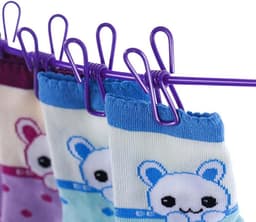 Waslijn 12 Pinnen - Draagbare en Verstelbare Lijn voor Kleding Drogen - Ideaal voor Camping en Reizen — thumbnail 4