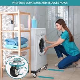 Verstelbare Wasmachine Onderstel met Zwenkwielen - Verrijdbaar Meubel Dolly voor Droger, Koelkast en Apparaten — thumbnail 4