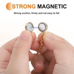 Magnetische wasknijpers met ketting - 4 stuks - rond - goud/zwart — thumbnail 2