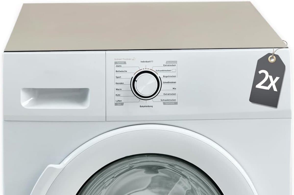 Set van 2 Antislip Wasmachine Onderzetters Beige 60x60 cm Op Maat Te Snijden — afbeelding 1