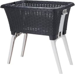 Staande Wasmand met Uitschuifbare Poten - Zwarte Wasbox voor Wasgoed (60x40 cm) — thumbnail 1