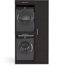 Wasophoogte® Wasmachine Kast New York - Wasmachine verhoger - Wasmachine ombouw - 700(D)*1115(B)*2110(H) mm - Zwart — thumbnail 1