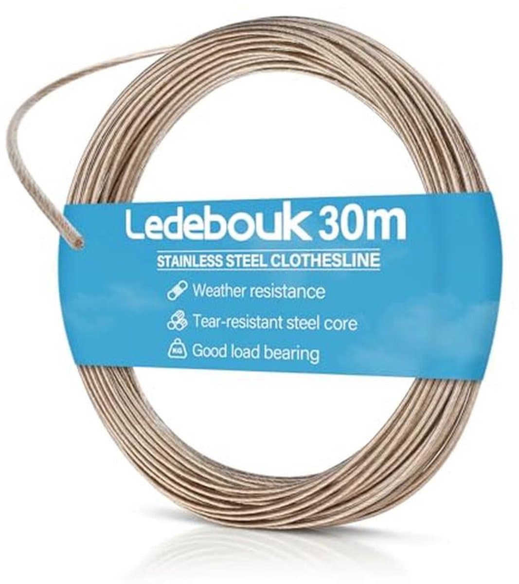 Wäscheleine 30 Meter Extra Stark mit Stahlkern – Flexible und Reißfeste Wäscheleine für Garten, Camping und Outdoor — afbeelding 1