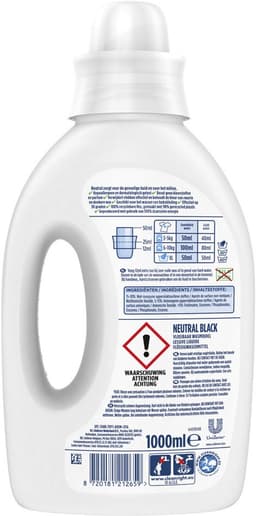 Neutral - Vloeibaar Wasmiddel Zwart - 1 liter - 20 wasbeurten — thumbnail 1