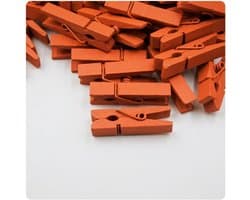 100 Mini Houten Wasknijpers Gekleurd - 3.5 cm - Decoratie Clips voor Foto's en Kaarten