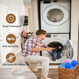 8 stuks wasballen - drogerballen voor donsjassen - wasdrogers - tennisballen - wasmachine accessoires — thumbnail 3