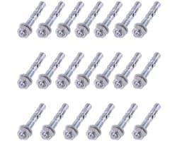 Wigankers 20 Stuks 3/8" x 2-3/4" Verzonken Heavy Duty Bevestiging voor Beton
