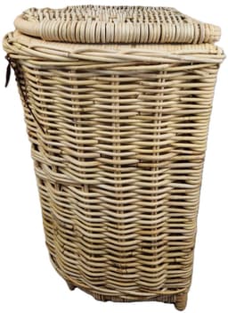 MigoStyling - Wasmand - Halrond - Naturel - Met deksel - Riet - Rotan - Hoogte 60 cm - Uitneembare waszak — thumbnail 1