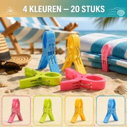 Strandlaken Knijpers 20 Stuks – Extra Grote Handdoekknijpers – Sterke Grip – Strand, Zwembad, Camping & Picknick — thumbnail 2