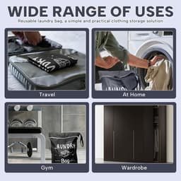 Reiswaszakken Set van 2, Vouwbare Waszak met Rits, Herbruikbare Waszak voor Thuis en Op Reis, Ideaal voor Kleding en Organisatie — thumbnail 3