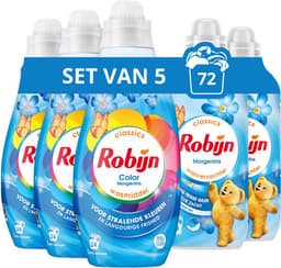 Robijn Perfecte Match Wasmiddel en Wasverzachter Pakket - Morgenfris - 5 Stuks - (72 Wasbeurten) - Voordeelverpakking — thumbnail 1