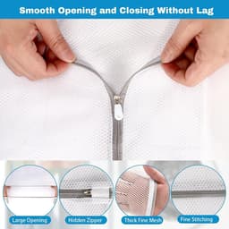 Grote Wasnetten voor Wasmachine, Mesh Waszakken met Rits voor Kleding, Dekbedden en Jassen (60 x 80 cm) — thumbnail 5