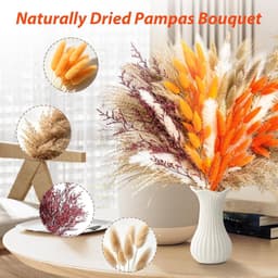 Gedroogde pampasbloemen, decoratie, pluizige, gedroogde bloemen, plant voor rustiek, boho, tafel, huis, woonkamer, bruiloft, herfstdecoratie — thumbnail 5
