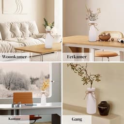 Witte vaas,vaas voor pampasgras,vazen witte decoratie,keramische bloemenvaas,matte vazen decoratie,voor gedroogde bloemen en bloemen geschikt voor open haard,slaapkamer for Modern Table Rack — thumbnail 4