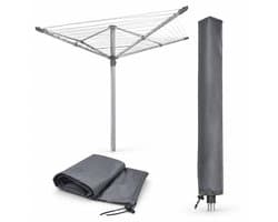 VHV - Wasmolen beschermhoes - 600D afdekking waterdicht 180 x 18 x 18 cm - Hoes met ritssluiting voor Leifheit, Brabantia en Vileda droogmolens