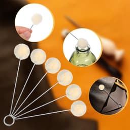 Set van 10 Wol Applicator Ballen voor Leerbewerking — thumbnail 5