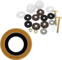 Toilet Wax Ring Kit met Zware Messing Bouten Dikke Waterdichte Afdichting tegen Rioollucht Lekken Geschikt voor Appartementen Badkamer Toiletinstallatie — thumbnail 1