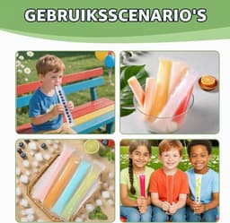 IJslollyzakjes met Trechter - Transparant - 5,5 x 28 cm - Voor Koude en Warme Vulling - Voor Thuis en Feestjes — thumbnail 4