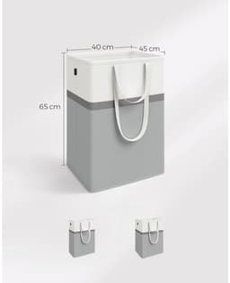 Klarven® Wasmand Duifgrijs - Opvouwbare Wastas - Wasmanden - Laundry Bag - Set van 2 - 110 Liter per Tas — thumbnail 2