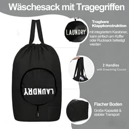 Waszak voor op reis 48 x 51 cm - opvouwbaar - waterdicht - ideaal voor natte zwemkleding - ShopVlot — thumbnail 3