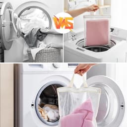Kleine Wasnetjes voor Delicate Kleding - 4 Stuks, Duurzaam en Geschikt voor Ondergoed, Sokken en Babykleding - Ideaal voor de Wasmachine, 30x25cm en 82x70cm — thumbnail 2
