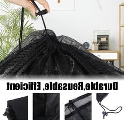 Set van 2 Sterke Wasnetten - 60 x 90 cm - Met Trekkoord - Polyester Mesh - Zwart en Wit — thumbnail 3
