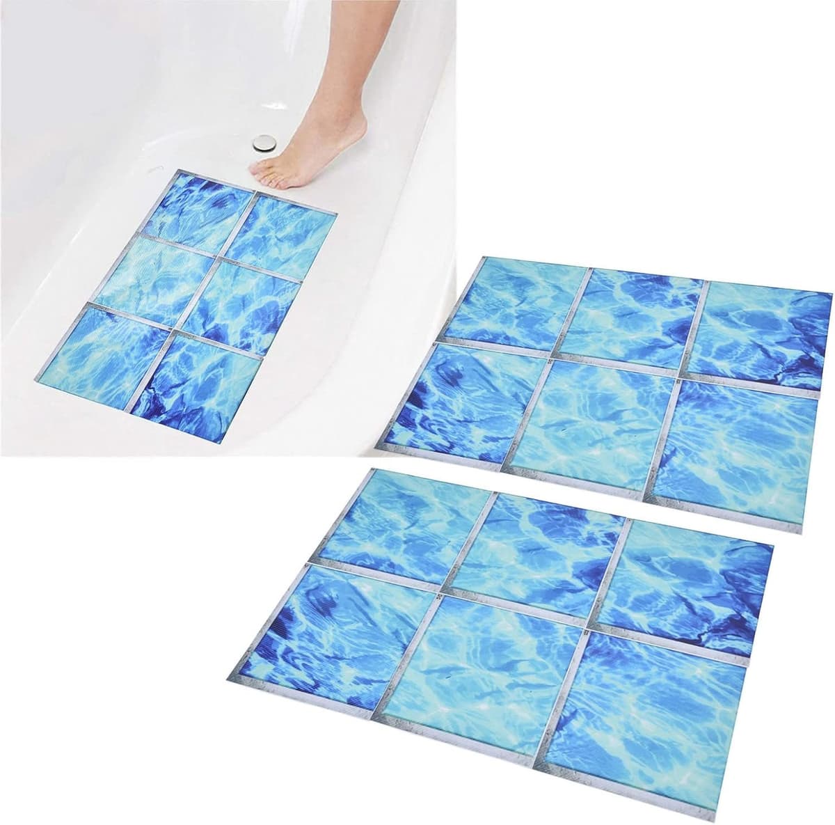 2set badkuipstickers antislip voor volwassenen 3D badkuipsticker waterdicht antislip badkuipsticker zelfklevende pvc-tegelsticker veiligheidsstickers voor zwembad — afbeelding 1