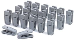 20 stuks kunststof kledinghangerklemmen - speciale clips voor kledinghangers - winddichte en antislip kunststof wasknijpers - mini-wasknijpers - geschikt voor dunne kledinglijn fluwelen hangers - vaste kledingklemmen (grijs) — thumbnail 1