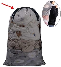 2 stuks waszakken van mesh met trekkoord en handvatten - 40×50cm waszakken van mesh - Duurzame tassen voor delicate kleding - Stevige waszakken van mesh - Geschikt voor wasmachines, reizen, kleding, speelgoedopslag — thumbnail 3