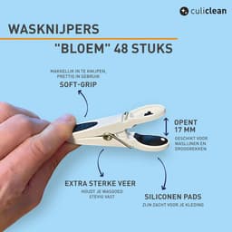 Duurzame wasknijpers met sterke grip - 48 stuks in groen-wit — thumbnail 3