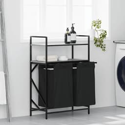 vidaXL - Wasmand - 2 - vakken - met - planken - grijs - sonoma - eiken — thumbnail 3