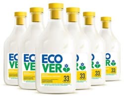 Ecover Wasverzachter - Voordeelverpakking 6 x 1 L - 198 wasbeurten - Plantaardig & Biologisch afbreekbaar - Gardenia & Vanille geur