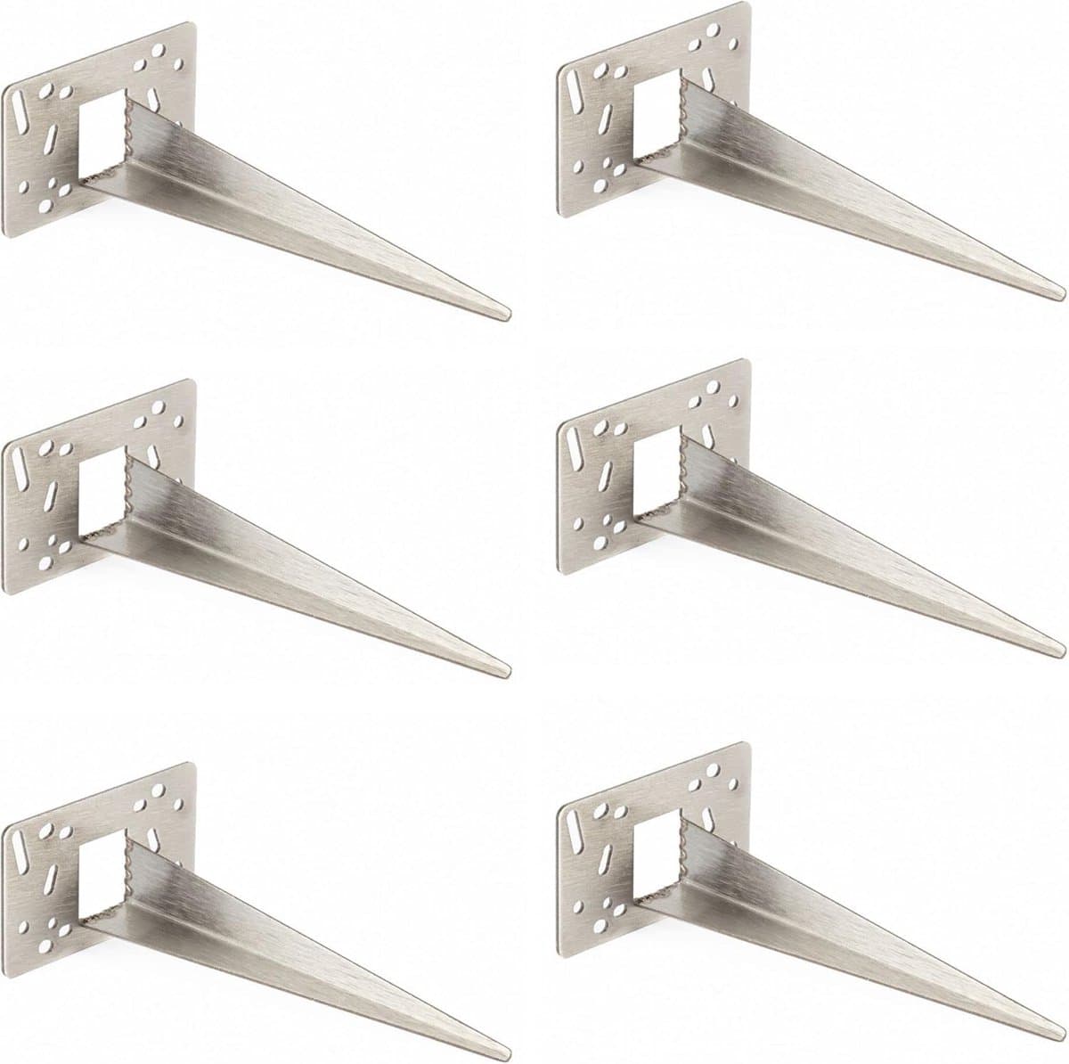 Novatool 6 x tuinpennen 10 x 6 x 18 cm roestvrij staal professionele grondanker voor lampen grondhuls grondanker tuinpen tuinpennen tuinaccessoires stopcontact zuilen grondnagel grondbevestiging staal — afbeelding 1