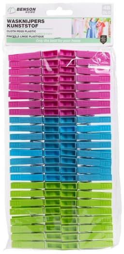 Benson Wasknijpers - 144x stuks - kleurenmix fel - kunststof - 8 cm - was op hangen — thumbnail 3