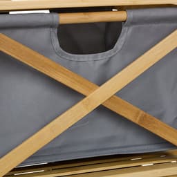 Wasmand rek - 30 liter - met lade - 95 x 40 x 33 cm - bamboe — thumbnail 3